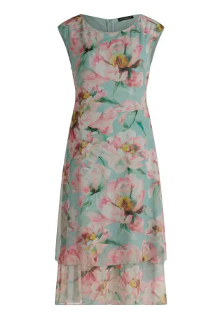 Betty Barclay - Ärmelloses Midikleid mit Blumenmuster grün - Gr. - 44