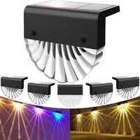 Luckice Außen-Stehlampe Solarleuchte für Außen,2 Stück Wasserdichte Balkon Dekoration, Solarleuchten,2 Modi Warmweiß/Farbwechselnde Solar Lichter, LED Gartenlampen für Terrasse Dekoration,Zaun,Garten und Treppen