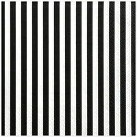 partydeco Papierserviette, Servietten 33x33cm gestreift 20 Stück schwarz / weiß