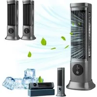 FELIXLEO Mini USB-Ventilator Luftkühler 3 Stufen Leise Tisch Klimagerät Cooling Ace Grau