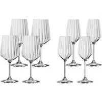 SPIEGELAU Weinglas Spiegelau Lifestyle 4x Rotwein + 4x Champagner Gläser, Kristallglas