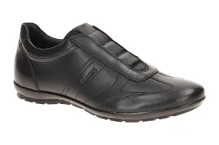 Geox U74A5C Herrenschuhe SYMBOL - uomo symbol c Schwarz Black Echtleder atmun...