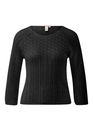 qs - Strickpullover schwarz - Gr. - S