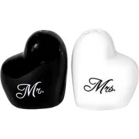 Intirilife Salz- / Pfefferstreuer, (Set, 2-tlg), Salz- und Pfefferstreuer Herzform mit Mr & Mrs Aufschrift 5x3.5x5.5cm