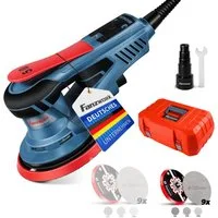 Fanzwork Exzenterschleifer 350W bürstenlosen Motor mit 125mm/150mm Schleifteller, 5mm Schleifhub, Vibrationsarm und wartungsfrei