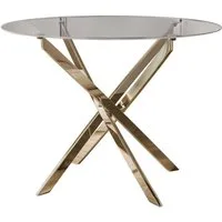 Lookway Esstisch BEIRA runde Platte, 90 cm aus Glas ohne Stühle (1 Tisch), Durchmesser: ø 90 cm
