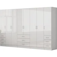 OTTO home Kleiderschrank Trento Schlafzimmerschrank Garderobe hochglanz Schrank mit 8 Türen und 9 Schubladen, hochglänzende Fronten