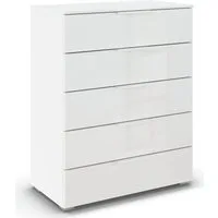 rauch Schubkastenkommode Highboard Sideboard Kommode MONTCLAR Frontauswahl Dekor/Hochglanz/Glas (in 2 Breiten: 40 oder 80 cm / Höhe 100 cm, inkl. Soft-Close-Funktion), mit 5 geräumigen Schubladen, viele Griffvarianten MADE IN GERMANY