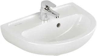 Villeroy & Boch Handwaschbecken Newo 450x340mm Oval, 1 Hahnloch mit Überlauf Weiss Alpin 43914501