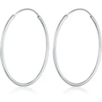 Elli Paar Creolen Rund Basic Klassisch 925 Silber