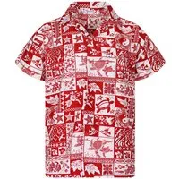 King Kameha Hawaiihemd Puzzle Funky Hawaii-Hemd Herren Kurzarm Front-Tasche Stylish Unisex