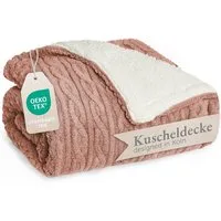 Wohndecke Oeko-TEX zertifizierte waschbare Wohn- & Kuscheldecke, Blumtal, mit weicher Sherpa-Innenseite