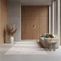 KADIMA DESIGN Teppich INN Wohnzimmer Schlafzimmer Waschbar Wohnzimmerteppich Esszimmer, Läufer, Höhe: 8 mm, Pink, 80x150 cm, Strapazierfähig Fußbodenheizung Waschbar