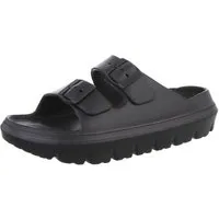 Ital-Design Damen Mules Strand Plateausandaletten (86192917) Flach Pantoletten in Schwarz