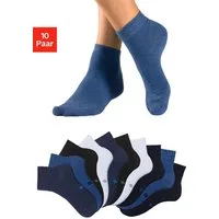 H.I.S Kurzsocken Damen Herren Kurzschaft Socken (Packung, 10-Paar, Großpackung 35-38 bis 43-46) mit eingestrickten Symbolen, leicht zum sortieren
