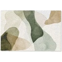 MuchoWow Fußmatte Japandi - Abstrakt - Grün, Rechteckig, innen Schmutzfangmatte, Tür, Schmutzfänger Flur, Teppich 60x40 cm