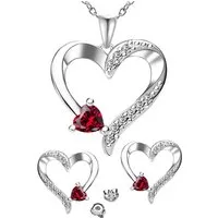 Limana Ohrring und Ketten Set Herz 925 Silber Schmuckset Herzkette Ohrstecker Anhänger Schmuck Damen (Jahrestag Weihnachten Liebe Geburtstag Hochzeitstag, inkl. Schmuckdose Weihnachtsgeschenk Muttertag Valentinstag), Geschenk Idee für Sie Ehefrau Par