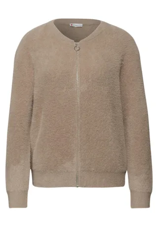 Street One - Cardigan im Blouson-Look beige - Gr. - 38