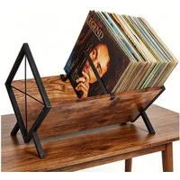 BlingBin Plattenständer Schallplatten Aufbewahrung, 80 LPs Schallplattenständer, Vinyl Regal, 1er Set, 1 tlg., 40 x 22 x 30 cm