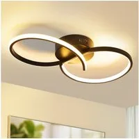 ZMH LED Deckenleuchte Wohnzimmer 8-förmige Schwarz/Weiß Deckenlampe 12/24W 3000K Flur, Augenschutz, Einfache Installtion, LED fest integriert, Warmweiß, Modern praktische Schlafzimmerlampe Küche
