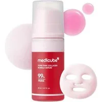 Medicube Gesichtsserum PDRN Pink Collagen Bubble Serum 95 ml, Korean Skincare K-Beauty Strafft sichtbar, glättet feine Linien und sorgt, für prallen, jugendlichen Teint