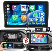 ESSGOO 8-Core Android15 128G Autoradio Carplay GPS Für Fiat Tipo Egea 2015-21 Autoradio (RDS, 6GB+128GB, Digitalradio (DAB), FM, AM, Carplay Android Auto Bluetooth EQ USB GPS Navi WIFI Touchscreen)