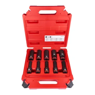 Milwaukee SHOCKWAVE Schlagnuss Set 1/2 Zoll - 10-teilig - lange Version - 4932480457