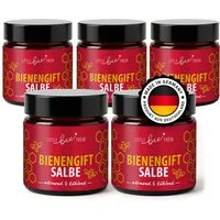 little bee fresh Körpercreme Bienengiftsalbe (wärmend & kühlend) wohltuende Pflege Rücken & Gelenke, 5-tlg., mit echtem Bienengift