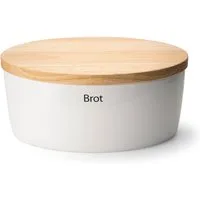 Continenta Brotkasten, Keramik, (1-tlg), Brottopf, mit Holzdeckel, auch als Brotschneidbrett nutzbar