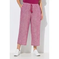 Ulla Popken Culotte Culotte Rose Streifen Leinenmix weites Bein