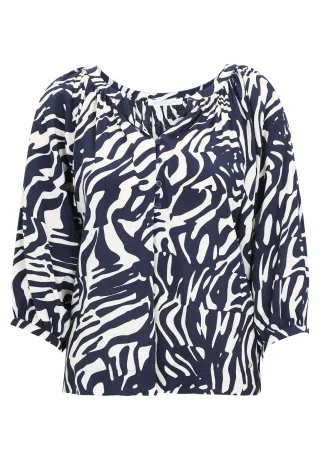 Betty & Co - Schlupfbluse dark blue/nature - Gr. - 38