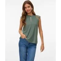 Vero Moda Spitzentop VMMILLA SL LACE TEE Materialmix, regular fit