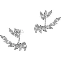 SilberDream Paar Ohrstecker SilberDream weiß Ear Cuff Blätter Ohrringe (Ohrstecker), Damen Ohrstecker Ear Cuff Blätter 925 Sterling Silber, weiß