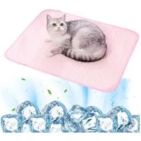 nsihing Hundematte Selbstkühlende Hundematte, Kühldecke Katzen,Waschbar Kältematte, für Drinnen, Draußen und im Auto ideal für kleine Katzen und Hunde