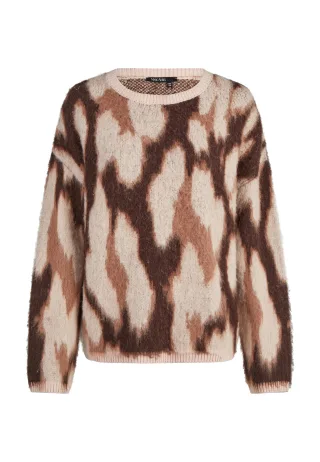 Marc Aurel - Pullover mit abstraktem Leo-Jacquard blush - Gr. - 46