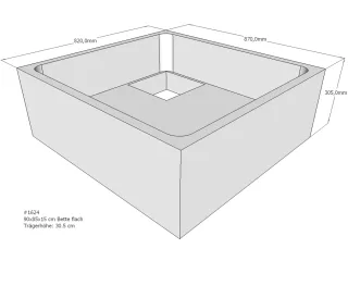 Neuesbad Wannenträger für Bette flach 85x90x15 SD22062
