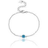 Karisma Silberarmband Damen Silber 925 rhodinert Armband Böses Auge Nazar, Verlängerung 3cm - Silber Rhodiniert Frauenschmuck