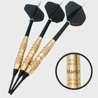 Personalisierte Soft Dartpfeile mit Gravur - Schwarz