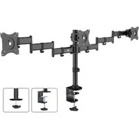 Maclean Monitor-Halterung MC-691 Tischhalterung Monitorarm für 3 Monitore 13"-27", (bis 27 Zoll, Höhenverstellbar, Neigbar, Drehbar, Bis zu 8 kg pro Monitor)