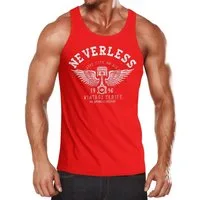 Neverless Tanktop Herren Tank Top Biker Motorrad Motorblock Engine Flügel Wings mit Print