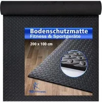 HD Fitness Bodenmatte Eva Unterlegmatte für Fitnessgeräte rutschfest mit Bändern (1-St), 200x100cm 7mm Dicke