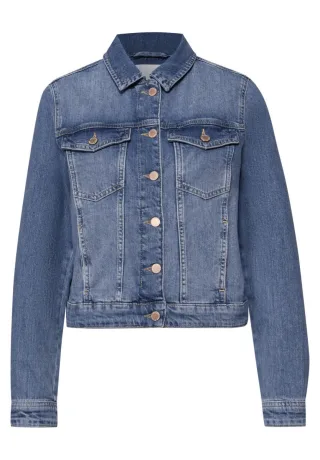 Street One - Lässige Jeansjacke für Damen mit klassischem Hemdkragen blau - Gr. - 38