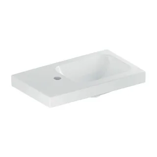 Geberit iCon light Handwaschbecken 501833001 53x31cm, Hahnloch links, ohne Überlauf, mit Ablagefläche, weiß