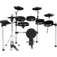 FAME E-Drum,DD-ONE Pro XT E-Drum Set Elektronisches Schlagzeug-Set mit echter HiHat 12" Snare-Pad und 12" Kick-Pad 554 deutsche Studio-Sounds 78 Drumsets Aux MIDI MP3 und Effekten inkl. Rack Schwarz, E-Drums, E-Drum Sets, DD-ONE Pro XT, E-Drum Set, E