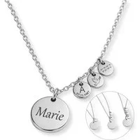 BS Schmuckdesign Kette mit Anhänger mit Gravur Personalisierte Halskette Damen Gravurkette Anhängerplättchen (inkl. Gravur), personalisiert inkl. Geschenkbox
