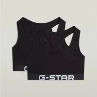 G-STAR Bralette DOLOMITE, RACERBACK BRALETTE (Packung, 2-tlg) mit Logobund, Slim Fit