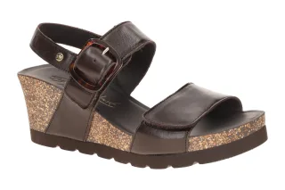 Panama Jack Damen Sandalette Valle B2 PJ Valle Marron Echtleder Keilabsatz