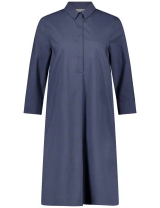 GERRY WEBER Collection - Schlichtes Blusenkleid aus reiner Baumwolle blau - Gr. - 40