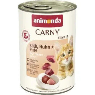 animonda Carny Nassfutter Katze Kitten Kalb, Huhn und Pute 48x400 g