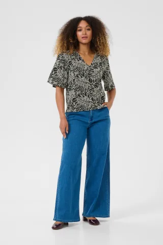 Kurzarm-Bluse CRAdelena Regular fit black